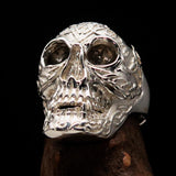 Excellent crafted Men's Celtic Skull Ring Mirror Polish - Sterling Silver - BikeRing4u