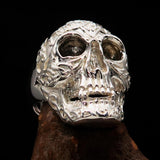 Excellent crafted Men's Celtic Skull Ring Mirror Polish - Sterling Silver - BikeRing4u