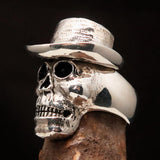 Excellent crafted Men's Sterling Silver Cowboy Skull Ring - BikeRing4u