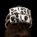 Excellent Crafted Sterling Silver Party Chick Ring - BikeRing4u