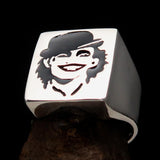 Excellent crafted Men's Joker Ring Black Harlequin - Sterling Silver - BikeRing4u