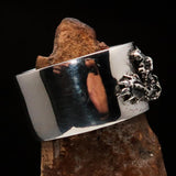 Excellent crafted Men's Sterling Silver Two Dragon Ring - BikeRing4u
