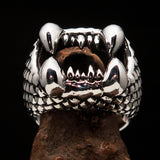 Excellent crafted Men's Sterling Silver Ring Zombie Denture - BikeRing4u