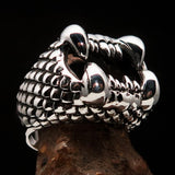 Excellent crafted Men's Sterling Silver Ring Zombie Denture - BikeRing4u