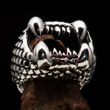 Excellent crafted Men's Sterling Silver Ring Zombie Denture - BikeRing4u
