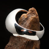 Excellent crafted Sterling Silver Men's Predator Ring Lion red CZ Eyes - BikeRing4u