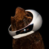 Nicely crafted Men's Biohazard Ring Blue Toxic Waste Symbol - Sterling Silver - BikeRing4u
