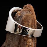 Excellent crafted Men's big red Egyptian Ankh Cross Ring - Sterling Silver - BikeRing4u