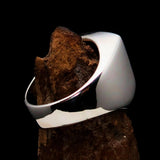 Perfectly crafted Men's Shield Ring Red 3 Lions Coat of Arms - Sterling Silver - BikeRing4u