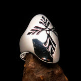 Perfectly crafted Men's Saint Lorenz Cross Ring black - Sterling Silver - BikeRing4u