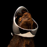 Perfectly crafted Men's Saint Lorenz Cross Ring black - Sterling Silver - BikeRing4u