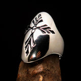 Perfectly crafted Men's Saint Lorenz Cross Ring black - Sterling Silver - BikeRing4u