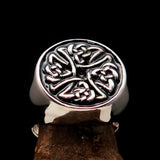 Perfectly crafted Men's Ring Celtic Birgit's Cross Black - Sterling Silver - BikeRing4u