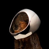 Perfectly crafted Men's Masonic Skull Ring Black - Sterling Silver - BikeRing4u