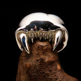 Excellent crafted Men's Zombie Denture Ring - Sterling Silver - BikeRing4u