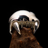 Excellent crafted Men's Zombie Denture Ring - Sterling Silver - BikeRing4u