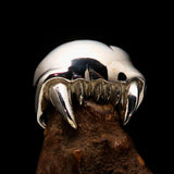 Excellent crafted Men's Zombie Denture Ring - Sterling Silver - BikeRing4u