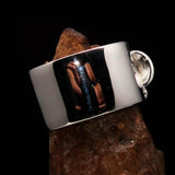 Excellent crafted Yankee Cavalry Horn Ring - Sterling Silver - BikeRing4u
