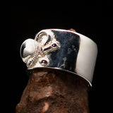 Excellent crafted Yankee Cavalry Horn Ring - Sterling Silver - BikeRing4u