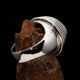 Excellent crafted Men's Retro Circle by Circle Ring - Sterling Silver - BikeRing4u