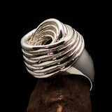 Excellent crafted Men's Retro Circle by Circle Ring - Sterling Silver - BikeRing4u