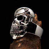 Excellent Crafted Men's Drill Sergeant Army Skull Ring - Sterling Silver - BikeRing4u