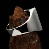 Excellent crafted Men's Chess Ring Horse Head Black - Sterling Silver - BikeRing4u