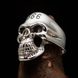 Excellent crafted Men's Devil Skull Ring black 666 on Forehead - Sterling Silver - BikeRing4u