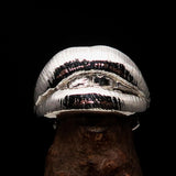 Excellent crafted Lady's Love Ring the big Kiss - Mirror Polished Sterling Silver - BikeRing4u