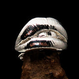 Excellent crafted Lady's Love Ring the big Kiss - Mirror Polished Sterling Silver - BikeRing4u