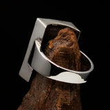 Excellent crafted Men's Ring Black Phoenix - Sterling Silver - BikeRing4u