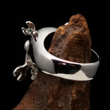 Excellent crafted Men's Mechanic Ring Wrench Skull - Sterling Silver 925 - BikeRing4u