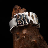 Excellent crafted One Word BIKER Ring - Sterling Silver - BikeRing4u