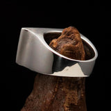 Perfectly crafted Men's Ring Flag of Georgia - Sterling Silver - BikeRing4u