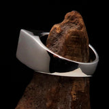 Excellent crafted rectangle shaped black Human Evolution Ring - Sterling Silver - BikeRing4u