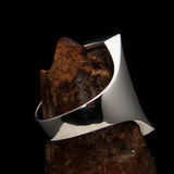 Excellent crafted Men's Musician Ring Treble Clef Symbol Black - Sterling Silver - BikeRing4u