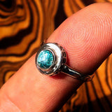 Sterling Silver Solitaire Ring with oval Cut Blue Zircon and 15 CZ - Size 6.5 - BikeRing4u