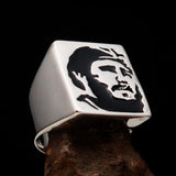 Excellent crafted Men's Revolution Ring Black Fidel - Sterling Silver - BikeRing4u