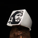 Excellent crafted Men's Revolution Ring Black Fidel - Sterling Silver - BikeRing4u