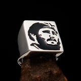Excellent crafted Men's Revolution Ring Black Fidel - Sterling Silver - BikeRing4u