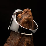 Crossed Swords Men's black Knights Templar Cross Ring - Sterling Silver - BikeRing4u