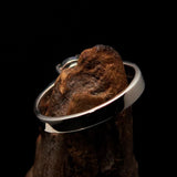 Sterling Silver Solitaire Band Ring with oval Cut Blue Zircon and 8 CZ - Size 6.25 - BikeRing4u