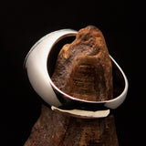 Domed Men's green Al Quran ul Kareem Muslim Ring - Sterling Silver - BikeRing4u