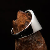 Excellent crafted Men's blue Aum Buddhist Ring - Sterling Silver - BikeRing4u