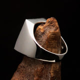 Excellent crafted Men's blue Man with Beard Ring - Sterling Silver - BikeRing4u