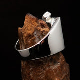 Excellent crafted Men's Blue Coptic Cross Ring - Sterling Silver - BikeRing4u