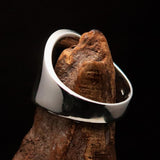 Excellent crafted Men's Blue Fleur de Lis Seal Ring - Sterling Silver - BikeRing4u