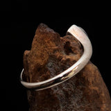 Sterling Silver Ring with marquise shaped Ceylon Moonstone and 2 CZ - BikeRing4u