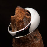 Perfectly crafted domed Men's Zodiac Cancer Ring Red - Sterling Silver - BikeRing4u