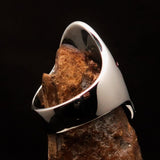 Perfectly crafted Men's Saint Lorenz Cross Ring red - Sterling Silver - BikeRing4u